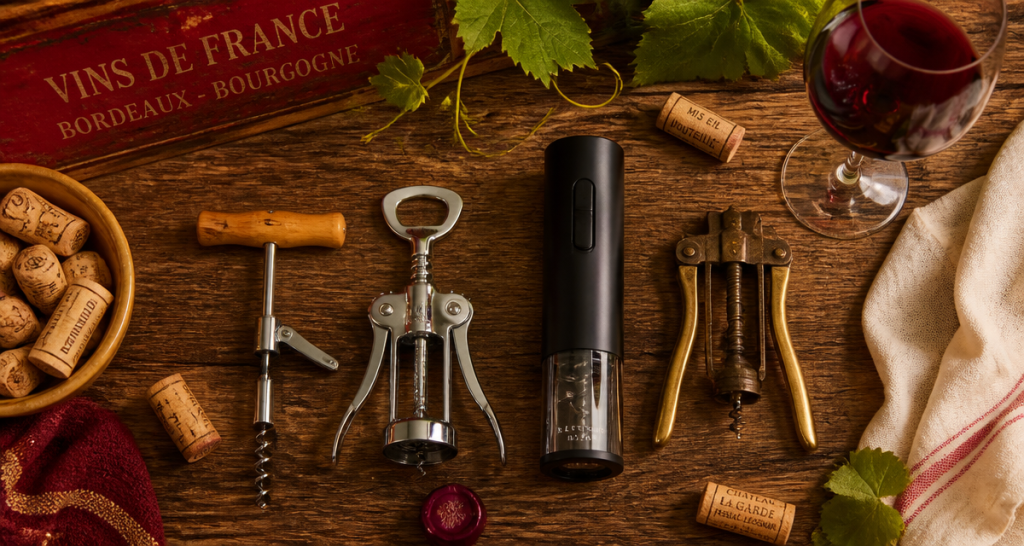 tir bouchon sur table en bois