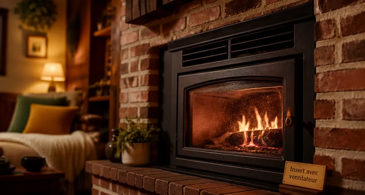 Insert avec ventilateur fonctionnement : chaleur diffusée