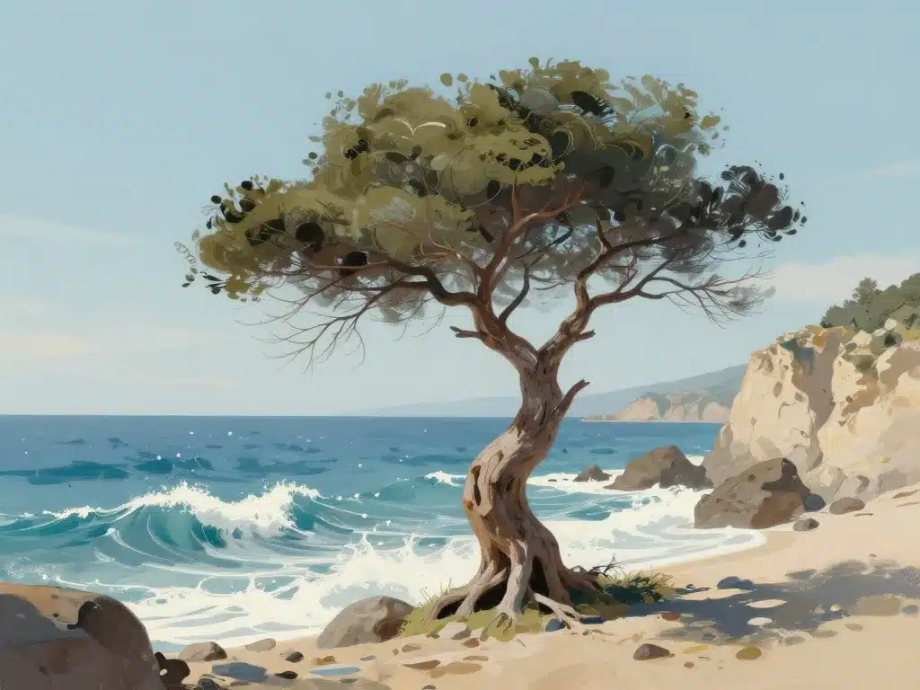 arbre sentier de tire poil symbole paysage sauvage Cap Antibes