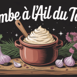 bombe à l'ail tarn recette illustration pot artisanal et ail rose