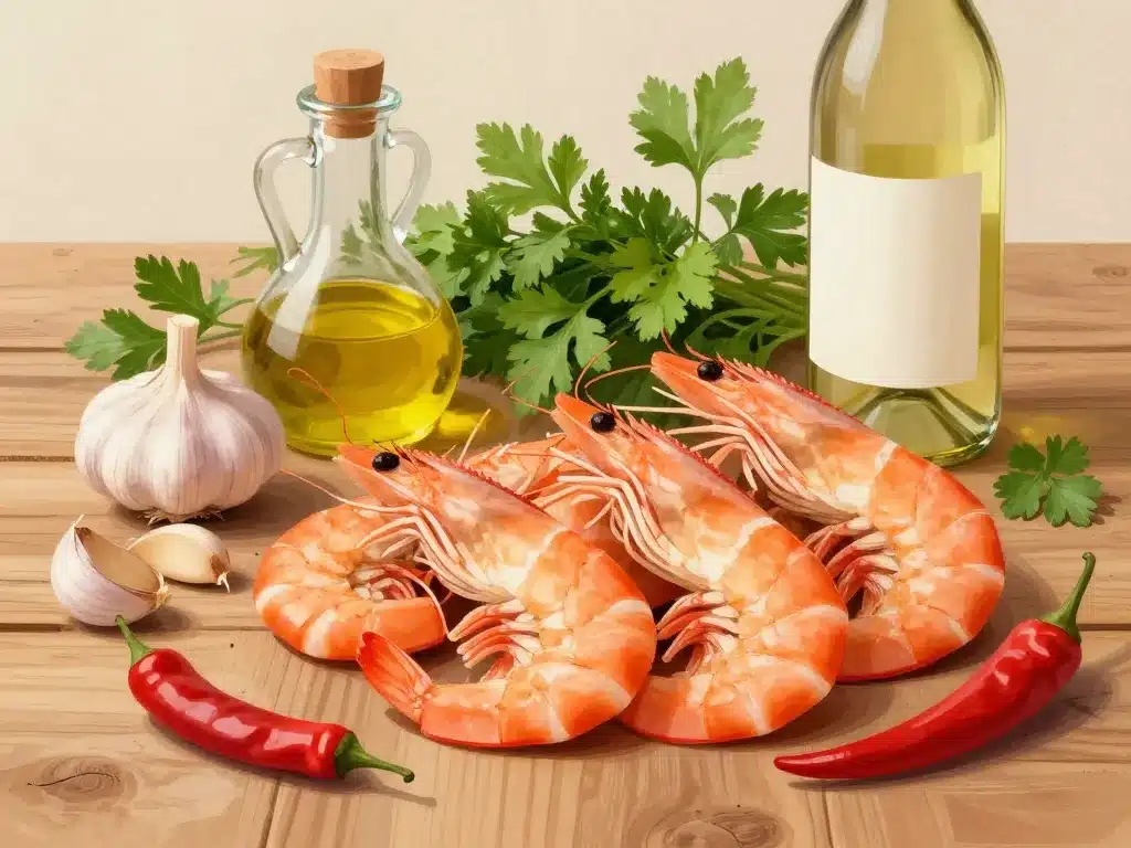 ingrédients gambas à l’ail recette espagnole