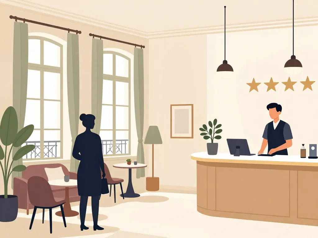 interieur reception hotel 2 etoiles paris