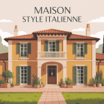 maison style italienne façade ocre et jardin méditerranéen