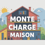 Illustration coupe maison avec monte charge maison moderne