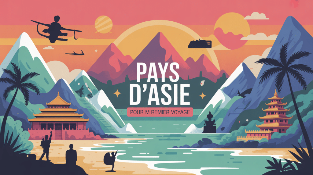 Pays d'Asie top 7 illustration stylisée diversité voyage