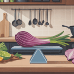 poids échalote visuel échalote sur balance en cuisine