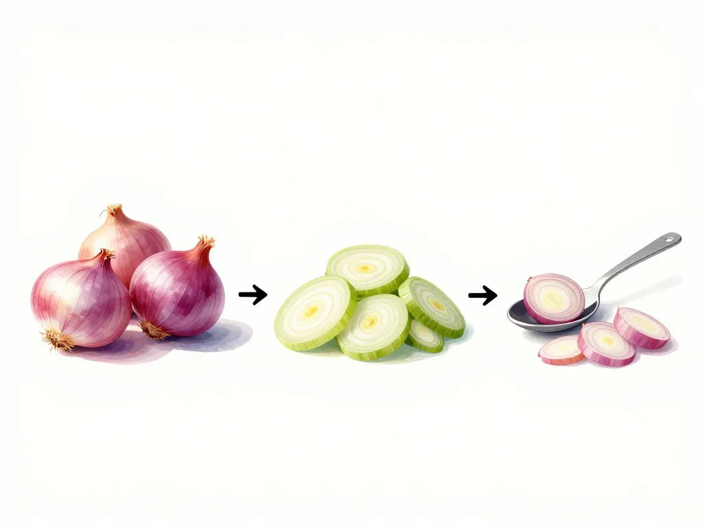 poids échalote conversion visuelle échalote grammes cuillères