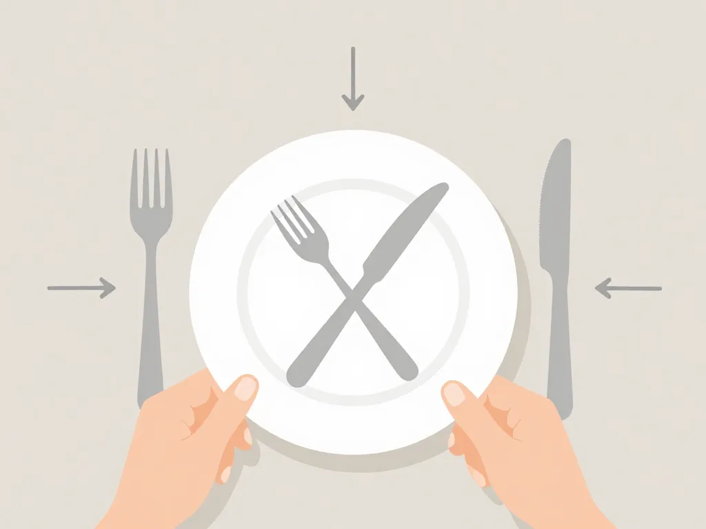 position des couverts dans l'assiette diagramme explicatif