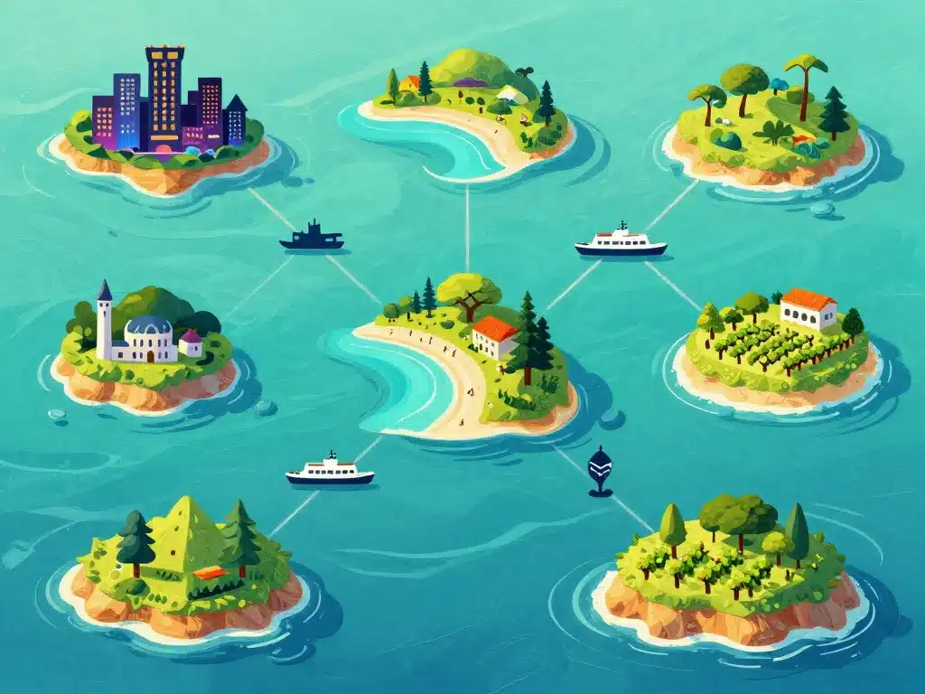 Que visiter en Croatie en 10 jours illustration îles croates et ferries