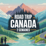 road trip canada 2 semaines illustration paysage panoramique