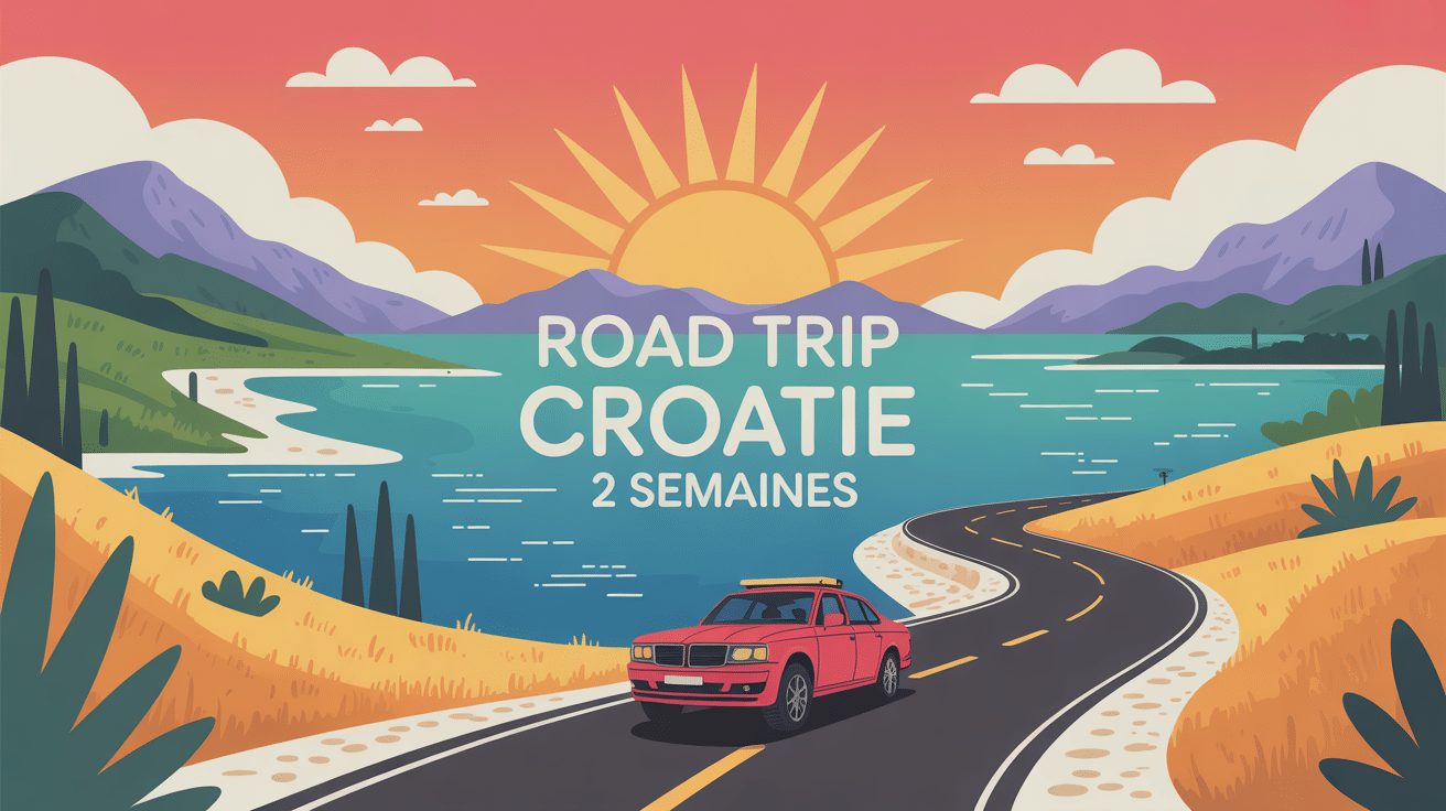 road trip croatie 2 semaines illustration panorama paysages
