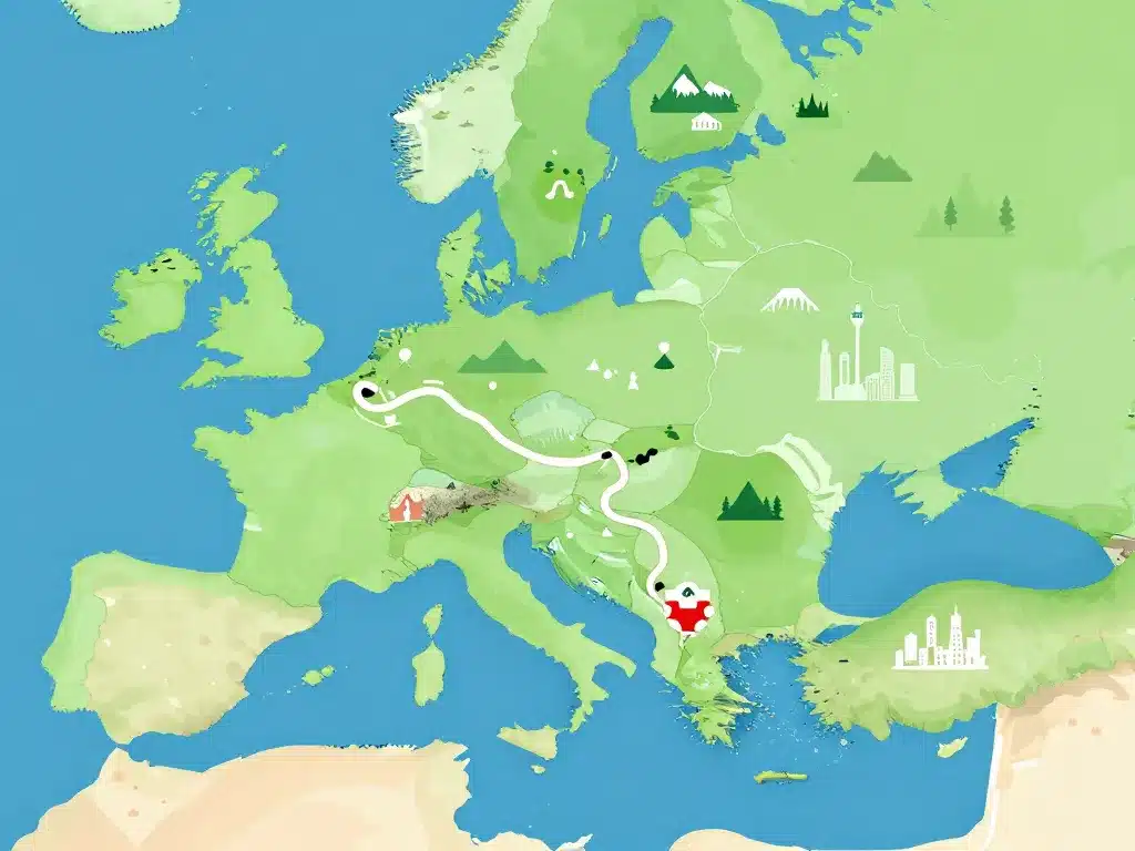 road trip croatie 3 semaines carte stylisée itinéraire nord sud