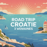 road trip croatie 3 semaines illustration vectorielle inspirante