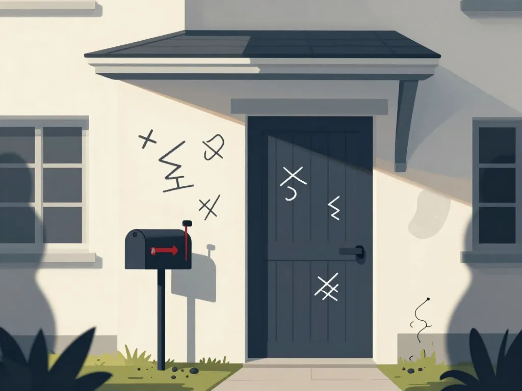 signe cambriolage roumain symbole façade maison repérage