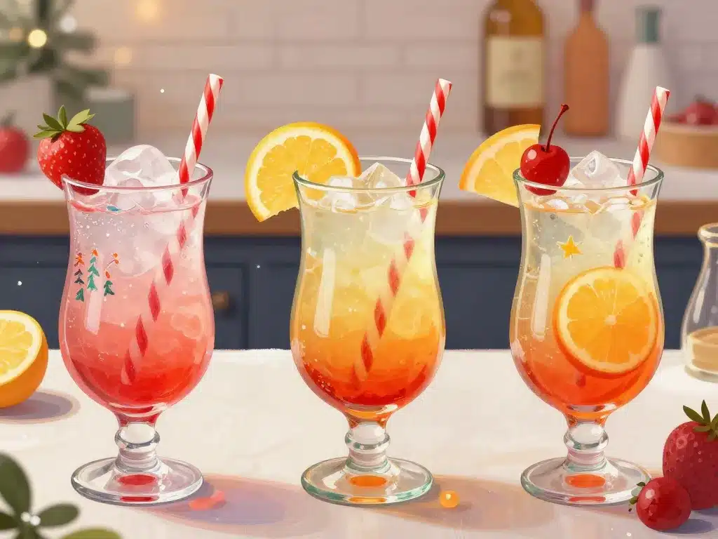 Différentes versions du cocktail au bonbon candy cane spritzer