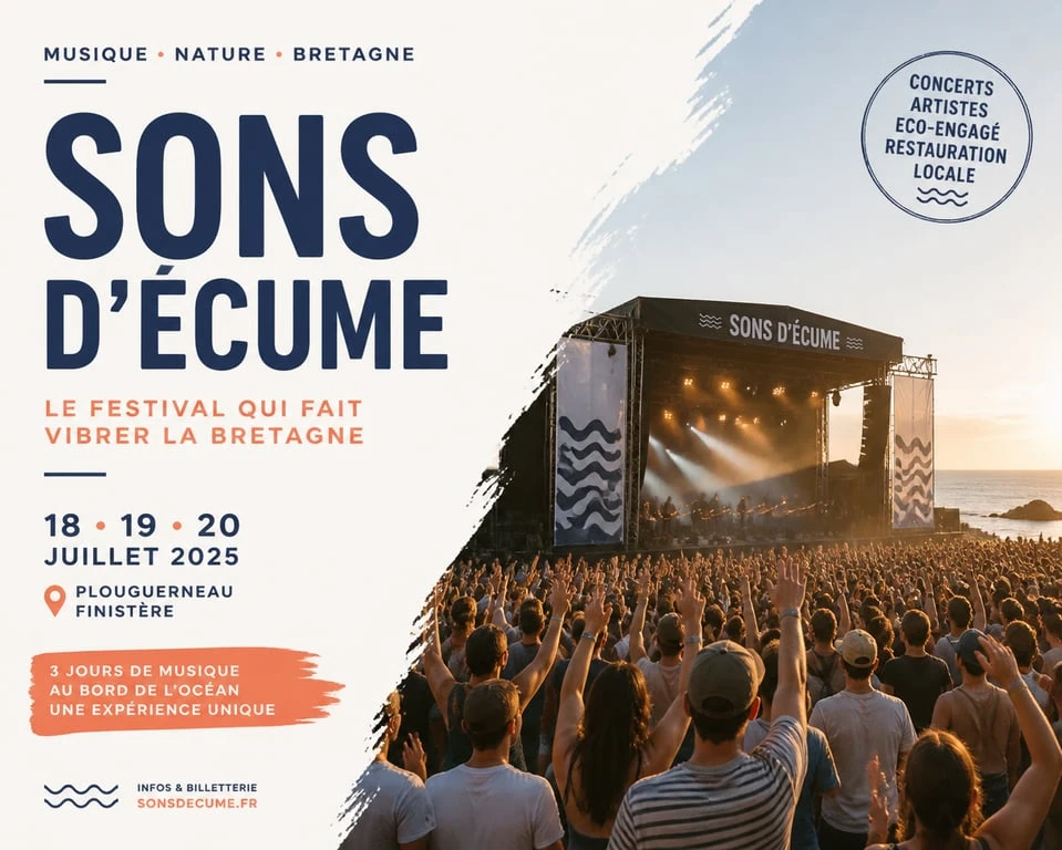 Ambiance festive lors d'un festival de musique en Bretagne en 2025