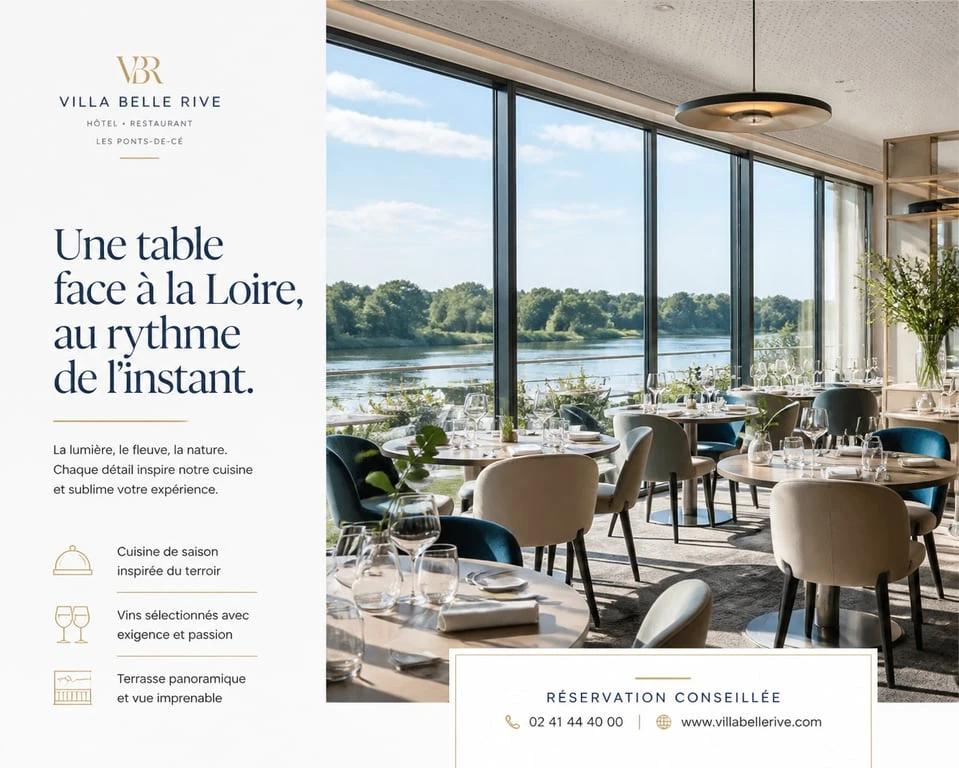 Restaurant Villa Belle Rive à Sainte-Luce-sur-Loire avec vue sur la Loire
