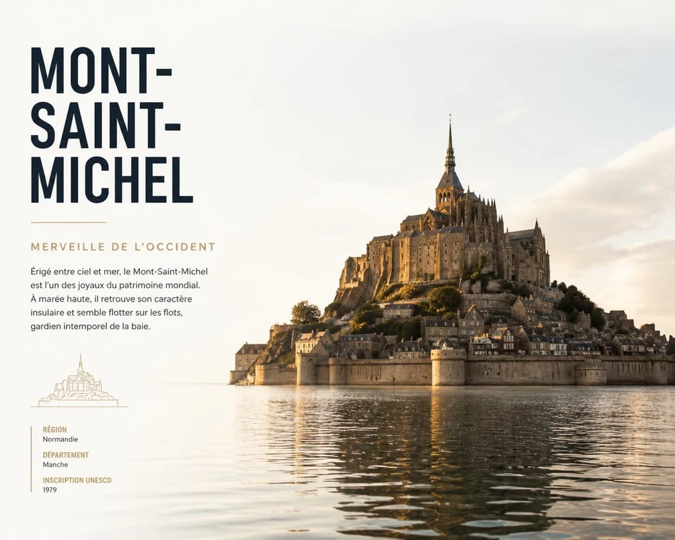 Mont-Saint-Michel vue panoramique depuis la baie
