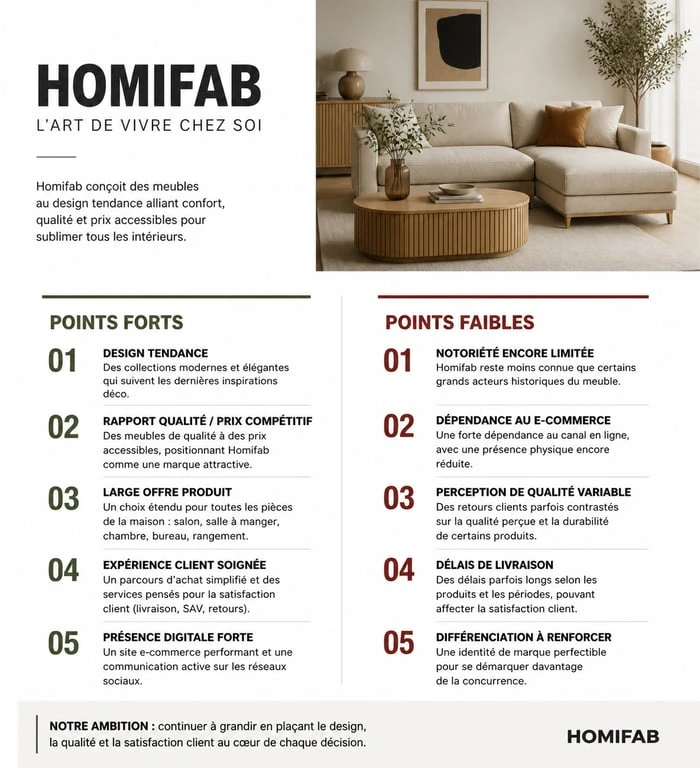 Synthèse des avis clients Homifab : points forts et points de vigilance pour vos achats de meubles en ligne