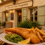 fish and chips pougemin devant restaurant