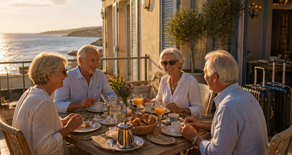 voyages organisés pour personnes seules 70 ans seniors groupe terrasse