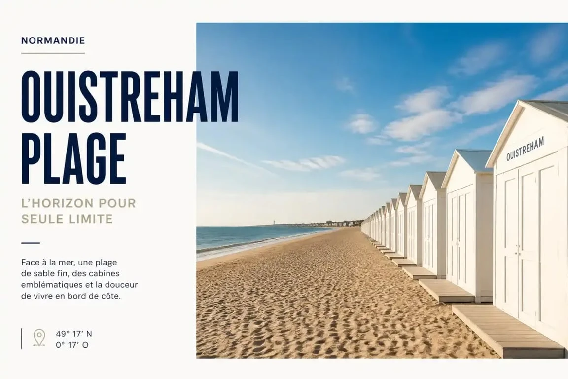 Plage de Ouistreham près de Caen, une des plus belles plages de la Côte de Nacre.
