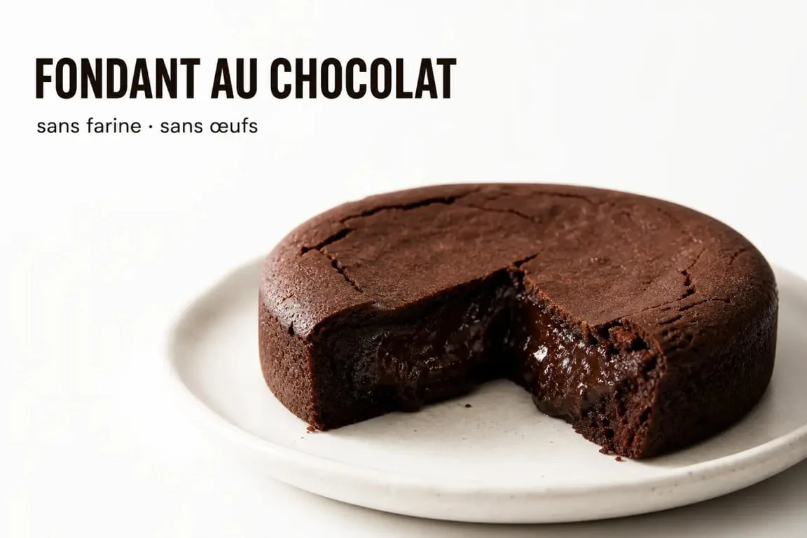 Fondant au chocolat sans farine et sans œuf, une recette gourmande et facile à réaliser.