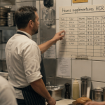 heures supplémentaires dans la restauration, planning affiché en cuisine