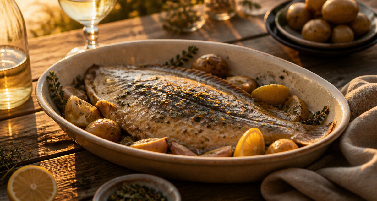 sole au four avec citron et herbes