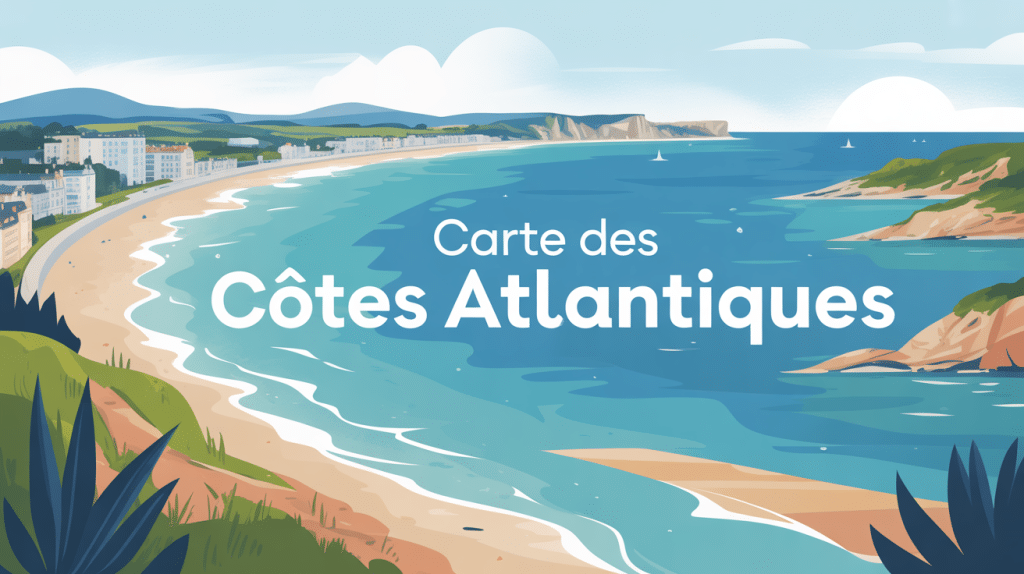 carte des cotes atlantique vue stylisee france