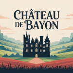 illustration vectorielle du chateau de bayon dans un décor rural