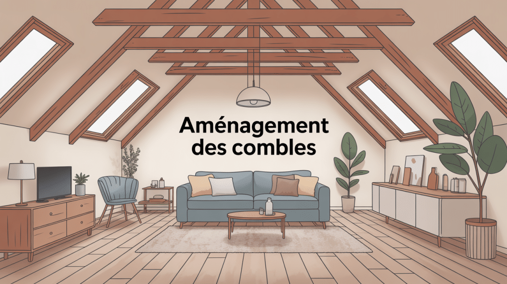 illustration d’un comble aménagé lumineux et isolé