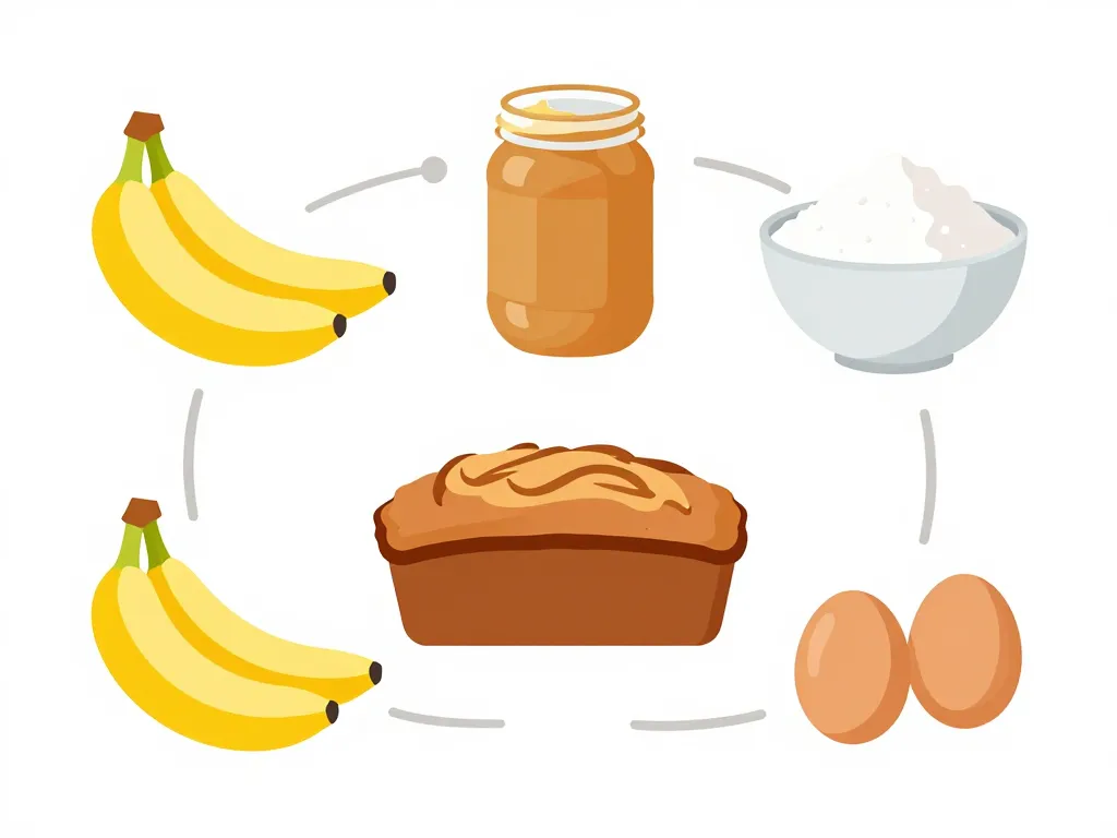 diagramme ingredients banana bread beurre de cacahuete