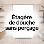 illustration etagere douche sans percage installation moderne