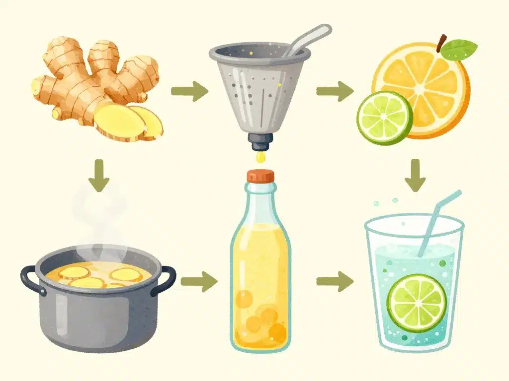 schéma étapes ginger ale maison