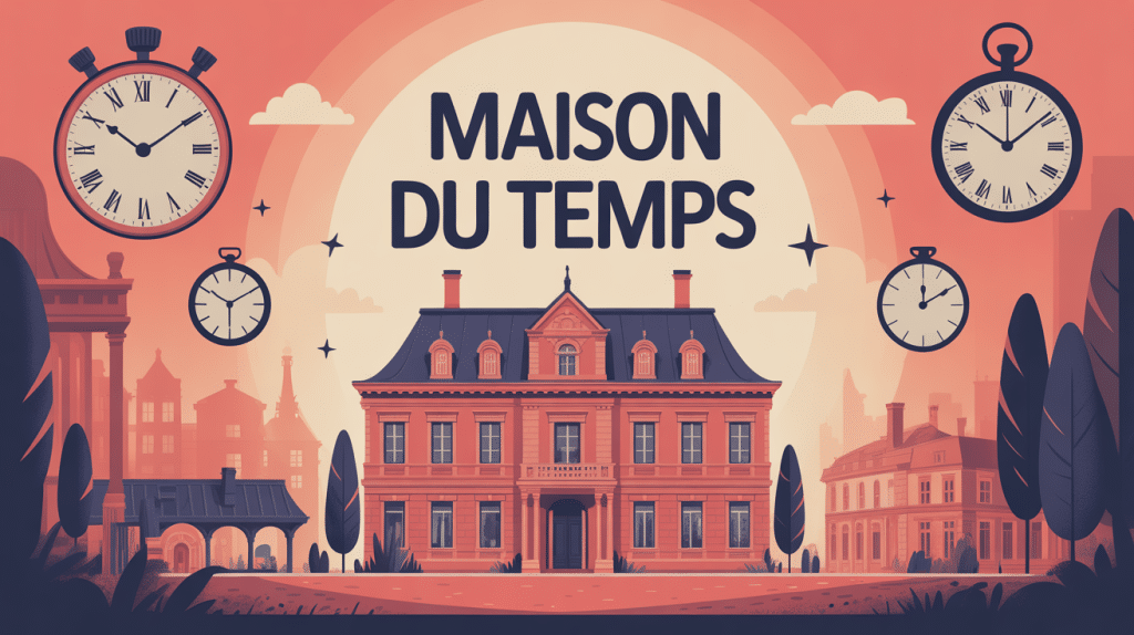 Illustration maison du temps, générations réunies