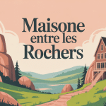 vue globale maison entre les rochers paysage naturel