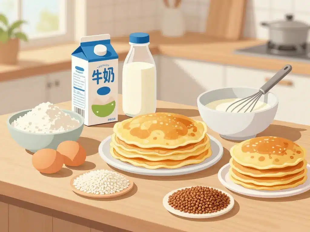 ingredients recette pates a crepes sans sucre illustration editorial