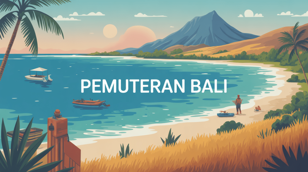 vue panoramique stylisée pemuteran indonesia plage et nature