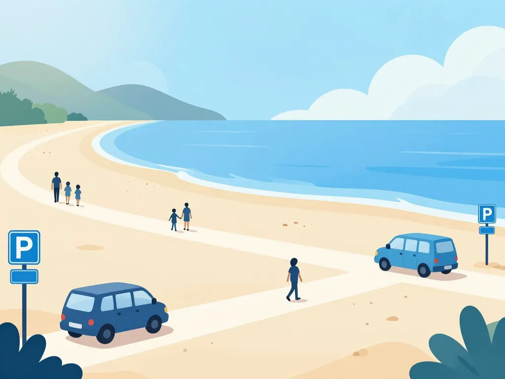 plage du liouquet accès voiture bus parking