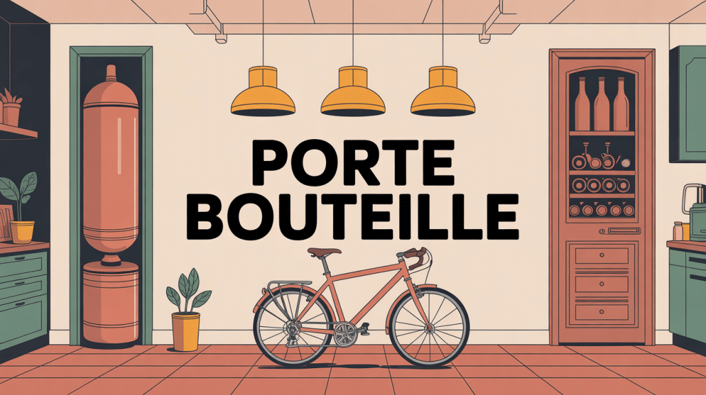 illustration porte bouteille cuisine salon cave vélo