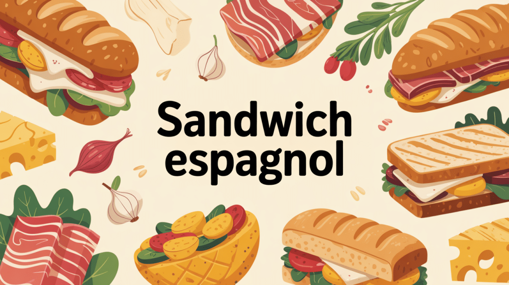 illustration sandwich espagnol pains jambon fromage