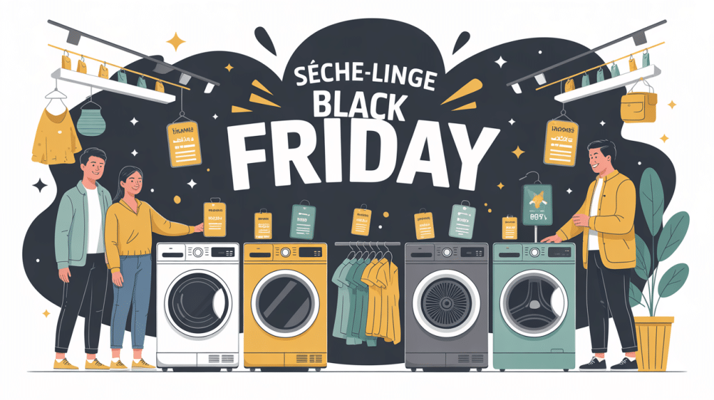 seche linge black friday illustration famille choix