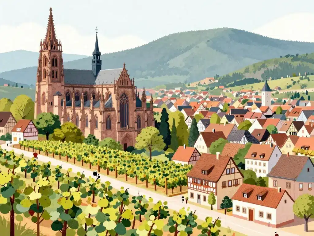 week end en alsace illustration strasbourg colmar vignobles villages