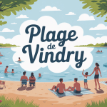 Vue estivale conviviale plage de Vindry
