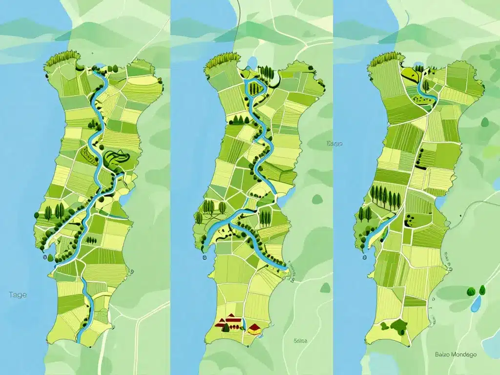 carte arrozais vallées Portugal