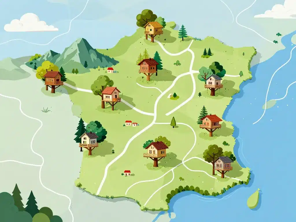 carte régions cabane dans les arbres occitanie