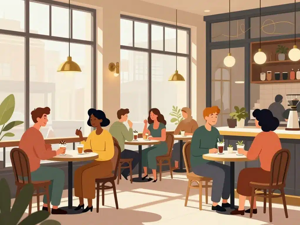 illustration ambiance café de france grenoble