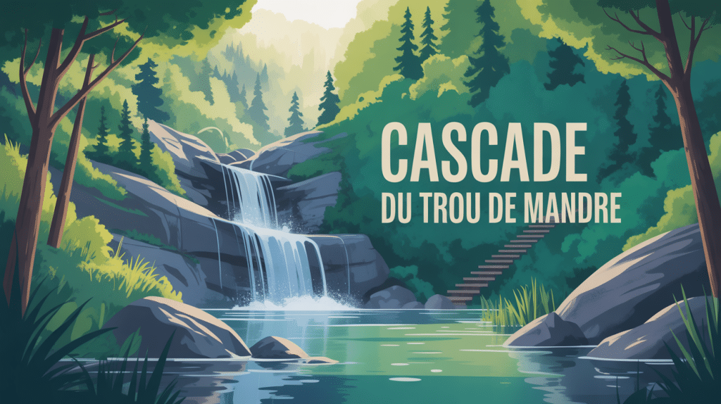 cascade du trou de mandre forêt verdoyante ambiance naturelle