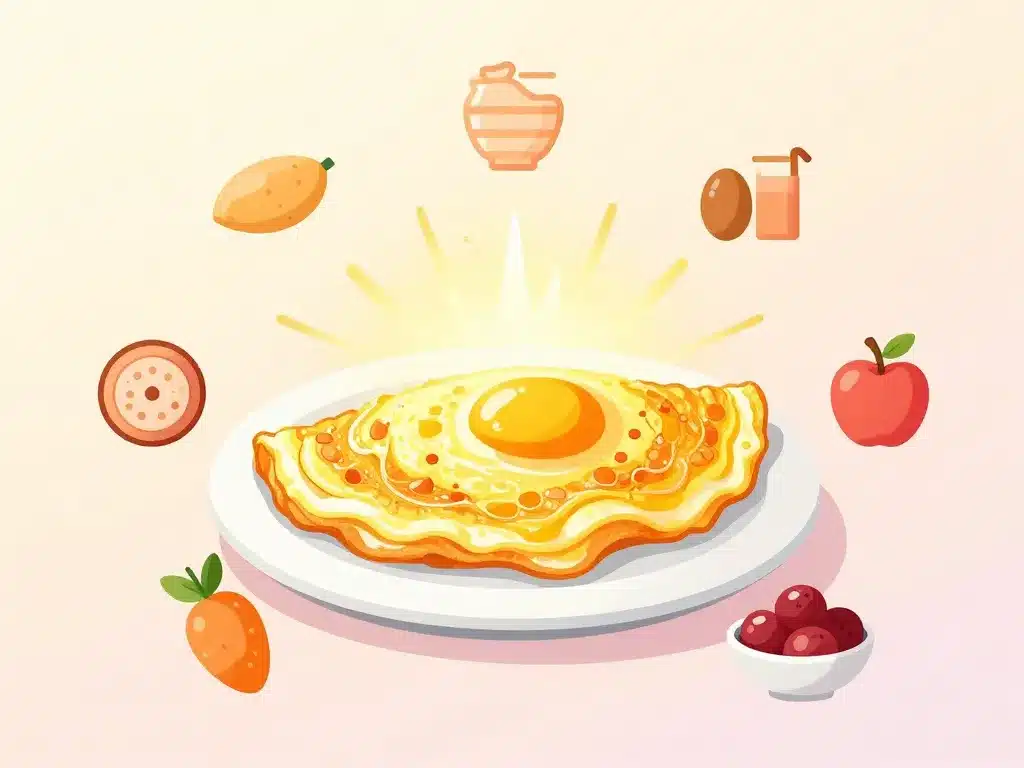 Omelette petit déjeuner source énergie et protéines